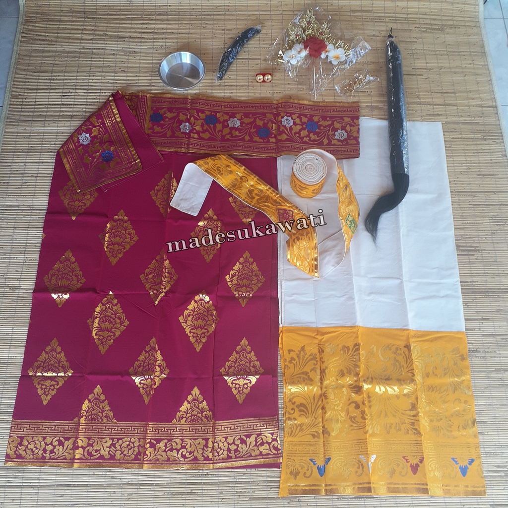 Pakaian kostum Busana Tari pendet Panyembrama bali metris komplit