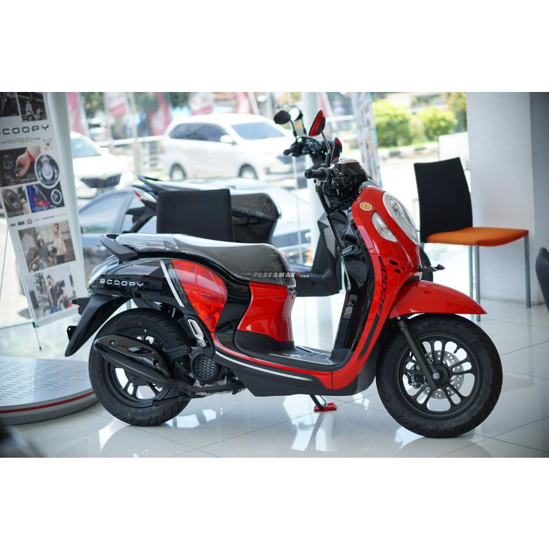 STRIPING HONDA NEW SCOOPY 2022 MERAH HITAM
