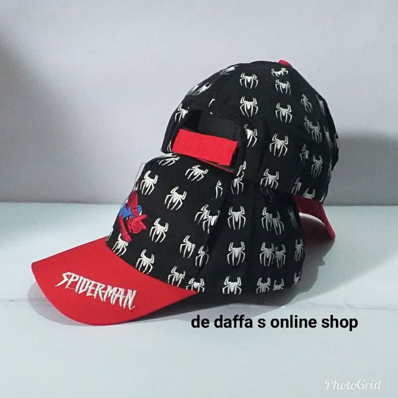 Topi Anak Baseball karakter Spiderman Marvel Bordir Full print