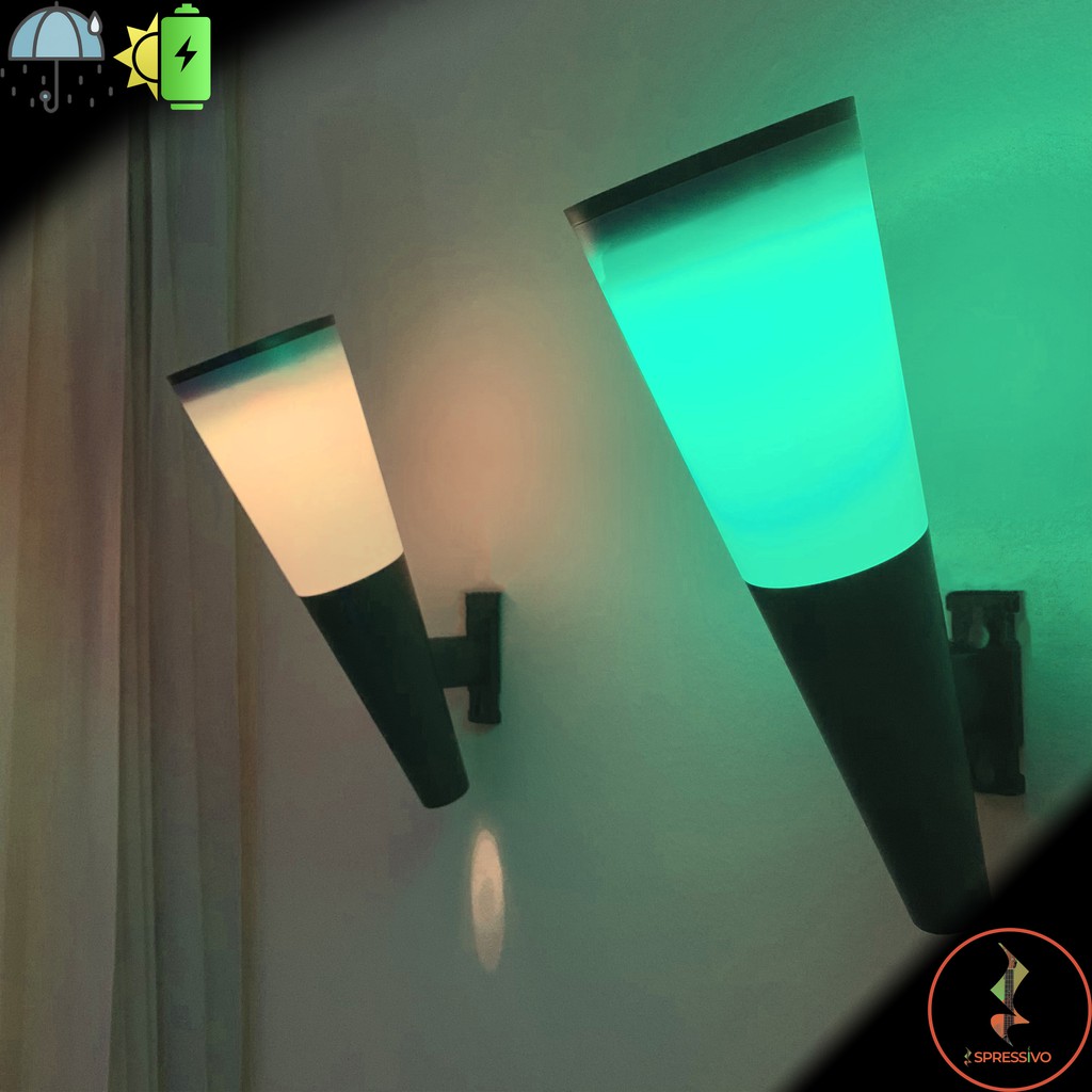 Lampu Dinding Taman LED Tenaga Surya RGB 7 Warna Tahan Hujan