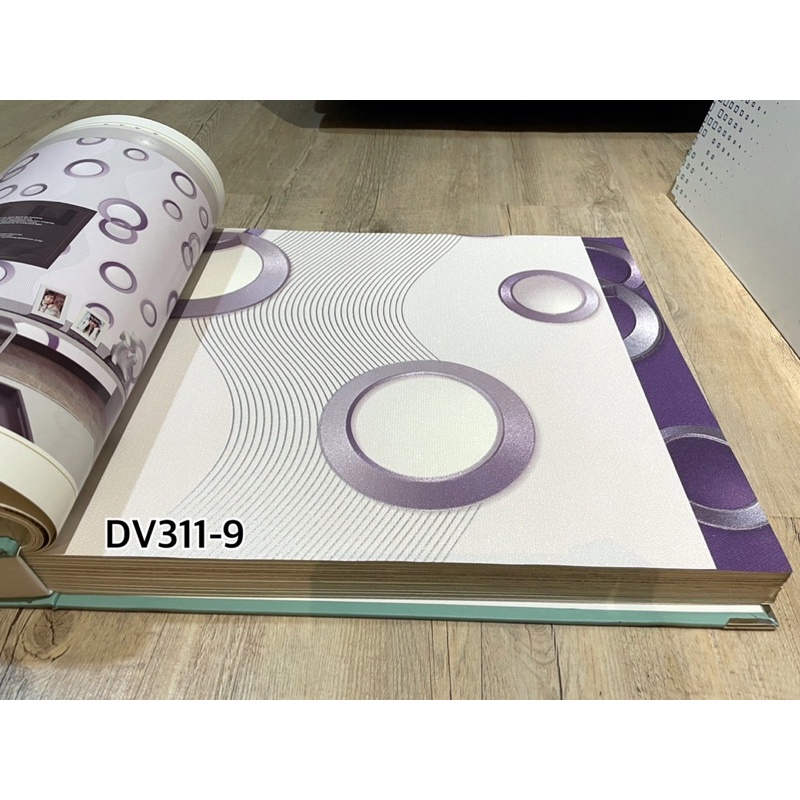 Wallpaper Dinding Lingkaran Bulat Ungu Muda Ungu Tua Modern