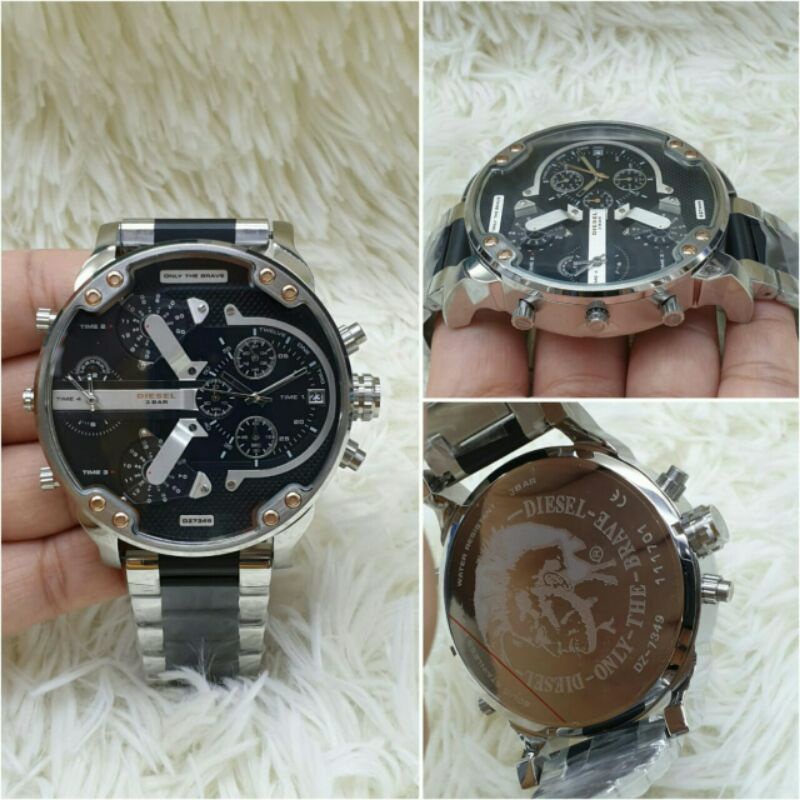 jam tangan pria diesel four time batre stianless kualitas original