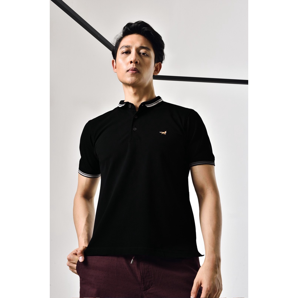 STRIPPED POLO SHIRT (BLACK)