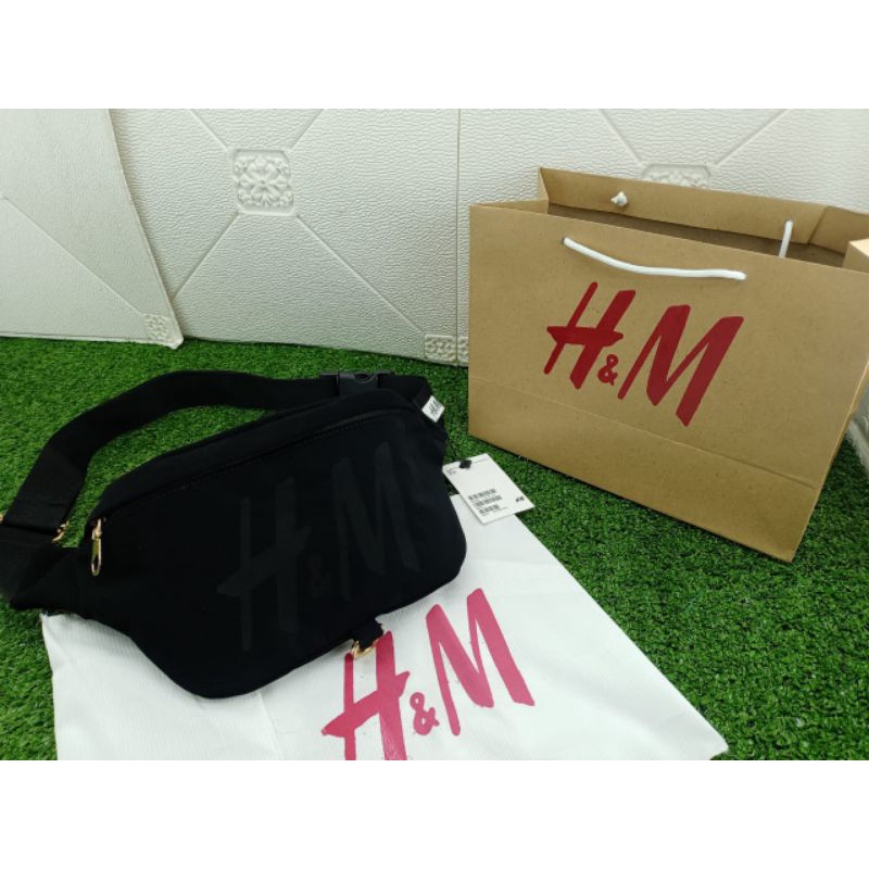 H&M WAISTBAG VELVET ORI / TAS PINGGANG H&M / WAIS BAG H&M