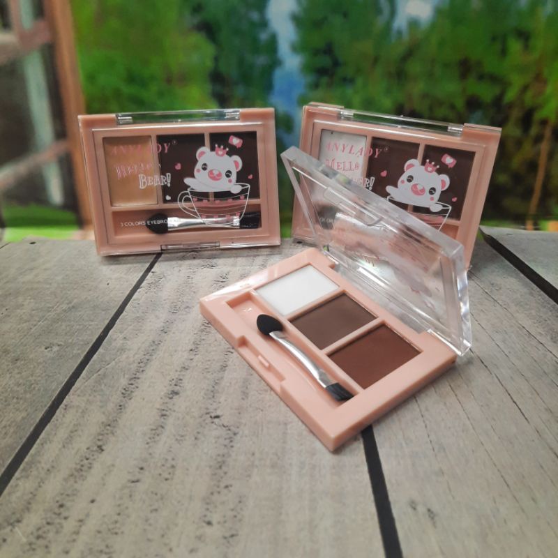 EYEBROW KIT ANYLADY HELLO BEAR 3 COLORS