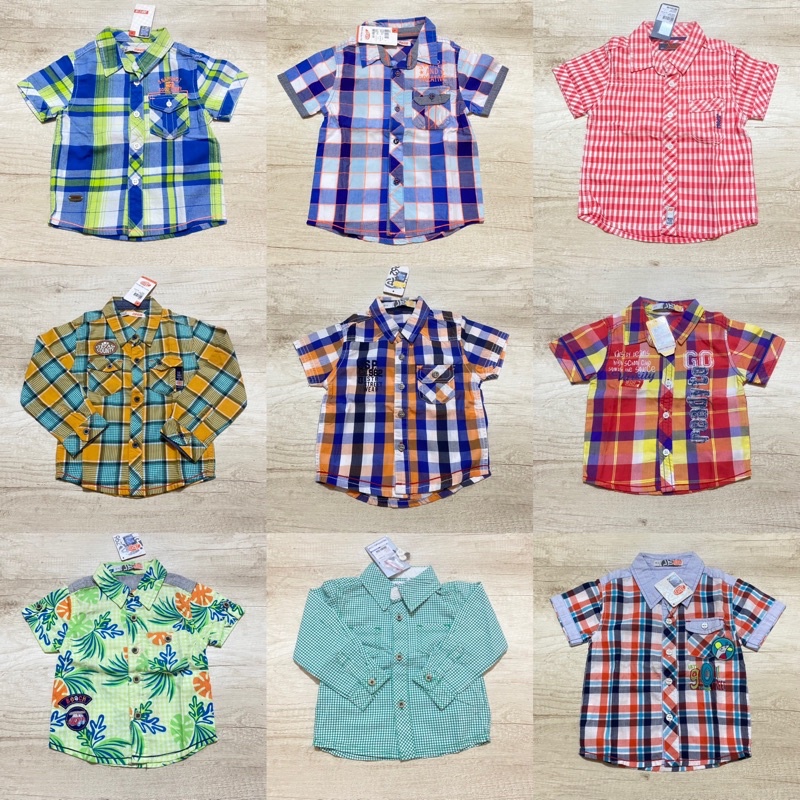 (12-36 BULAN) JSP 962 KEMEJA JSP BABY ORIGINAL JSP 962 LENGAN PENDEK PANJANG / KEMEJA ANAK LELAKI LA