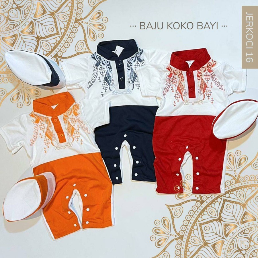 HONEY BJ352 baju muslim JERKOCI JUMPER baju koko warna romper baby boy motif anak bayi laki laki