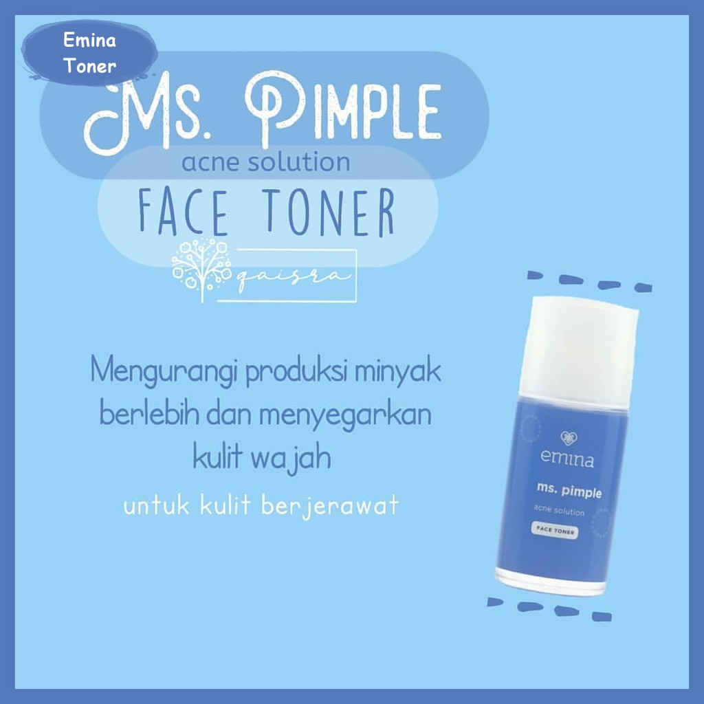 EMINA MS.PIMPLE SERIES (FACE WASH / FACE TONER / ACNE SOLUTION MOISTURIZING GEL / LOOSE POWDER / SPOT GEL / CALMING GEL )BPOM