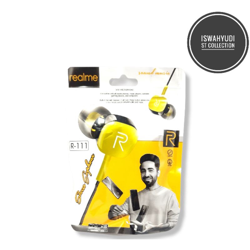 Headset Handsfree REALME R-111 Music Earphone Feel The Real Bass