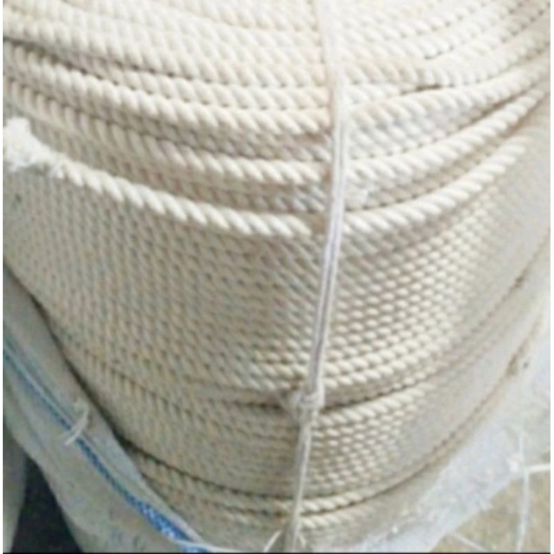 

1 Roll Tali Tambang Ukuran 14mm -+220Meter Kuralon Kain Katun Putih Besar