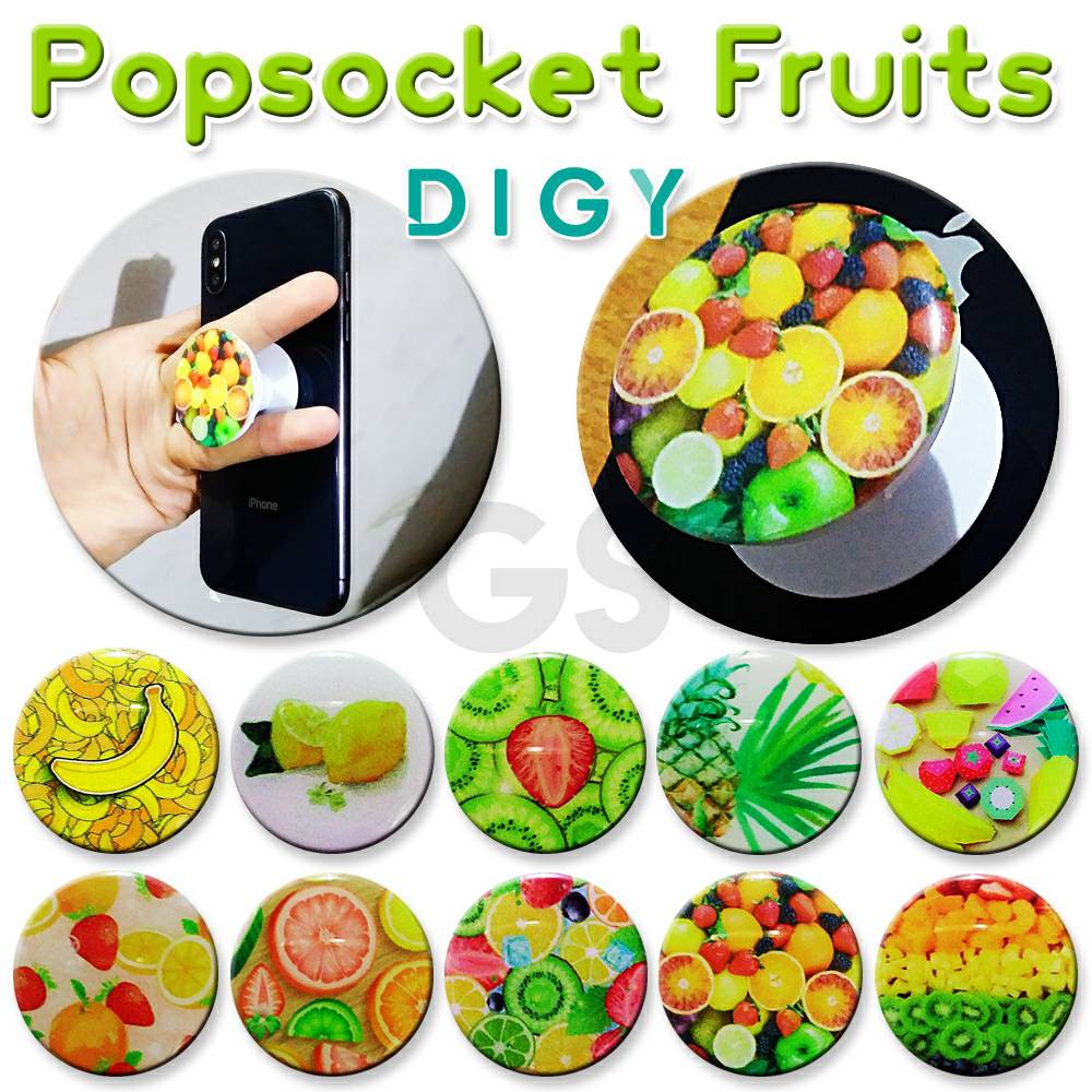 Phone Holder Stand Grip Fruit Soft Silicone Round Pop Socket Expand