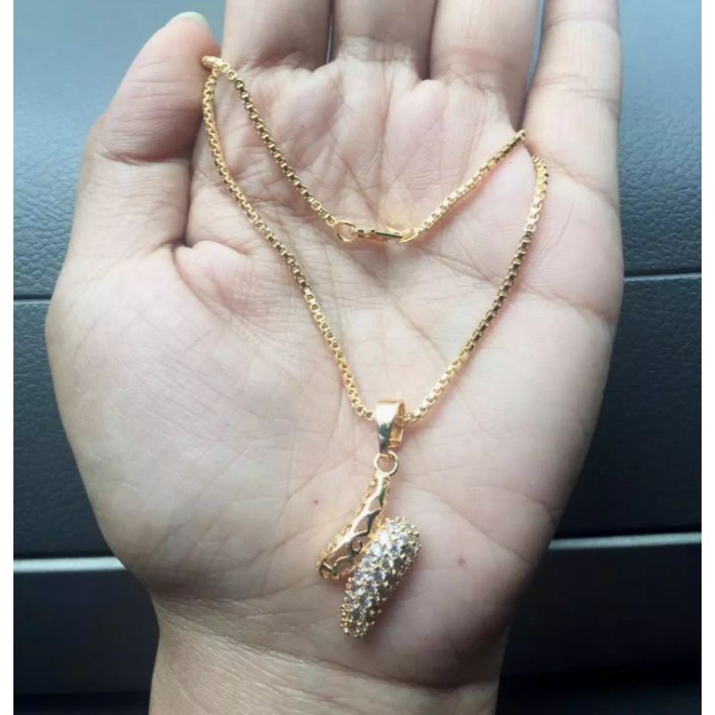 kalung set liontin cobra perhiasan wanita