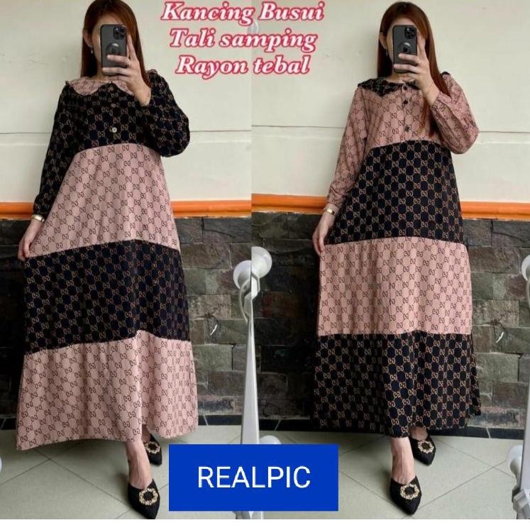 Oke Price.. GAMIS KEKINIAN / GAMIS MIDI DRESS DIOR RAYON TEBAL TIDAK NERAWANG