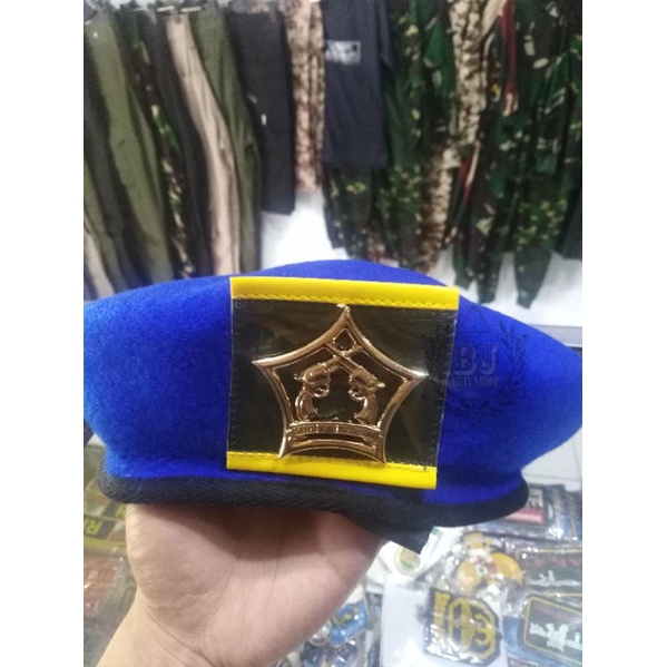 Baret biru pm camel merah baret polisi militer baret pom ad