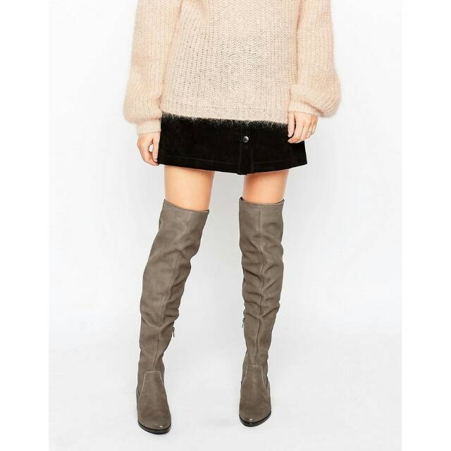 ALDO FLAT CHIAVERINI LEATHER OVER THE KNEE BOOT FOR WOMAN ORIGINAL