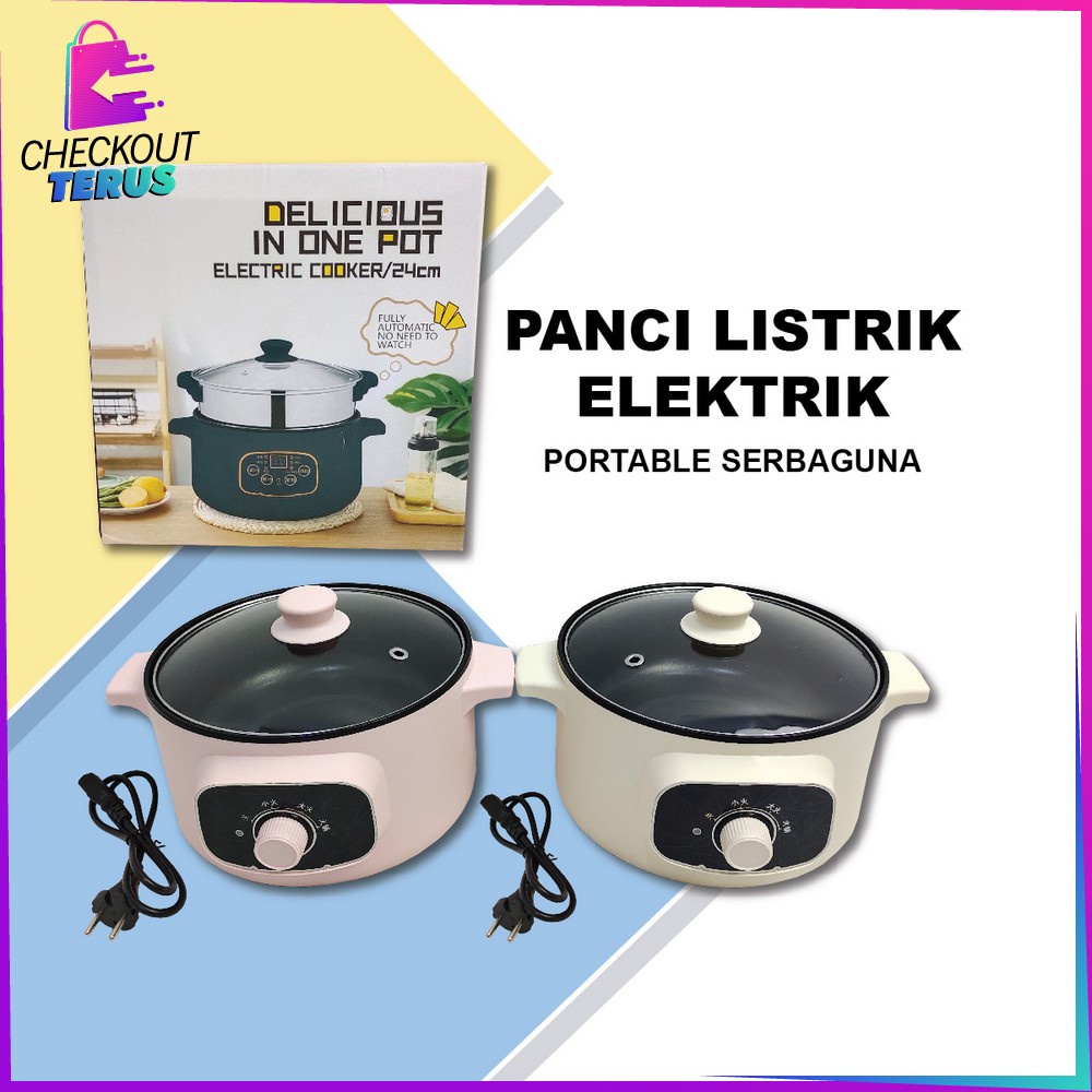 CT C428 Panci Listrik Multifungsi Panci Listrik Anti Lengket Electric Panci Listrik Serbaguna Electric Cooking Pot Fry Pan Portable Multifungsi Electric