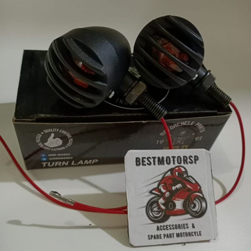 LAMPU SEN RETRO BULAT HARLEY CAFERACER JAPSTYLE CUB JEEP GRILL UNIVERSAL