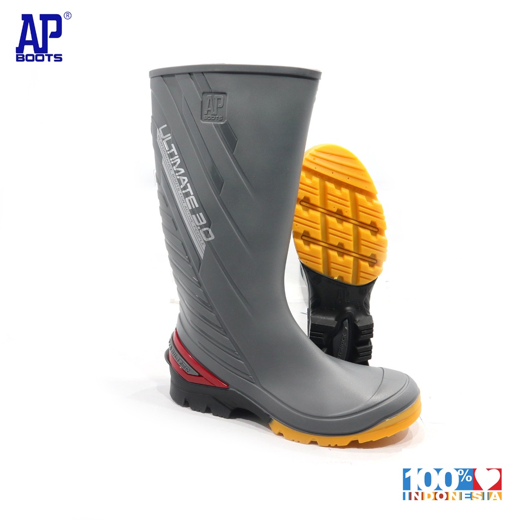AP 2015 ULTIMATE GREY - 39-43 - SEPATU BOOT SAFETY KARET -  AP BOOTS