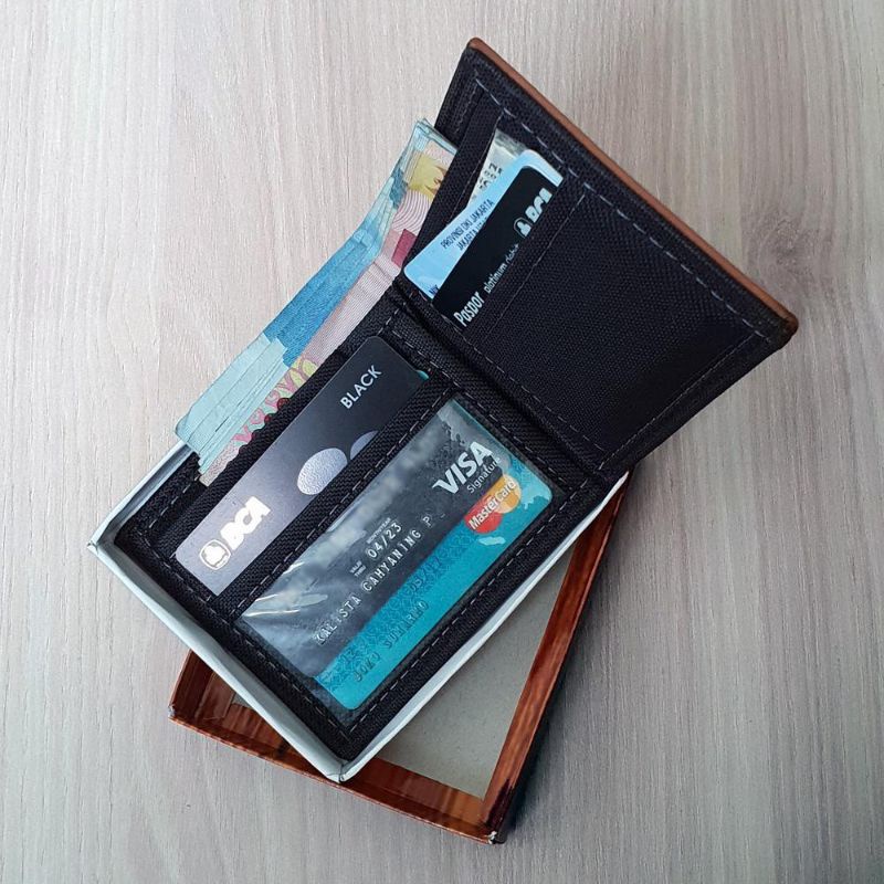 Dompet Pria Retro 88C12 + BOX Dompet Kulit Sintetis Lipat Dua Multicard Stylish-2