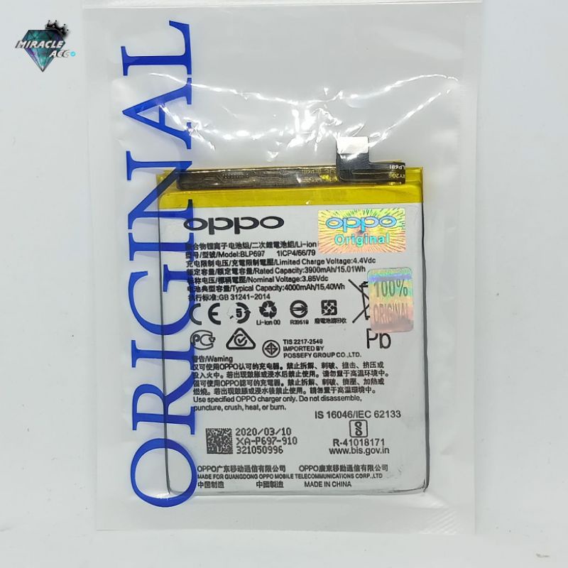 Original 100% Baterai Oppo BLP697 / F11 PRO battery baterai hp