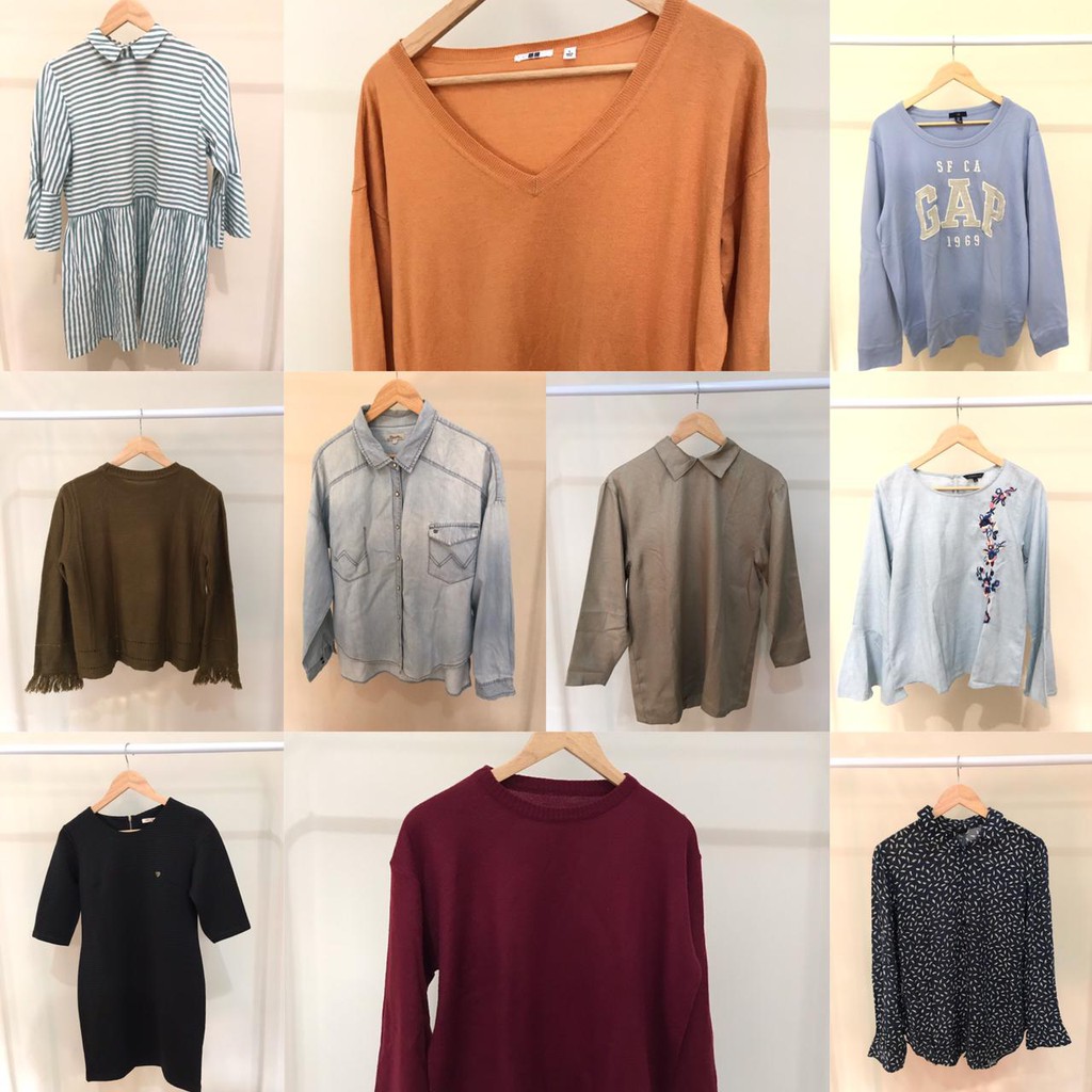 PRELOVED KEMEJA SWEATER DRESS WANITA UNIQLO GAP DAN BRAND LAIN