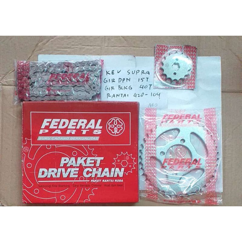 GEAR SET GIR SET HONDA SUPRA X SUPRA LAMA MERK FEDERAL BAGUS BERKUALITAS