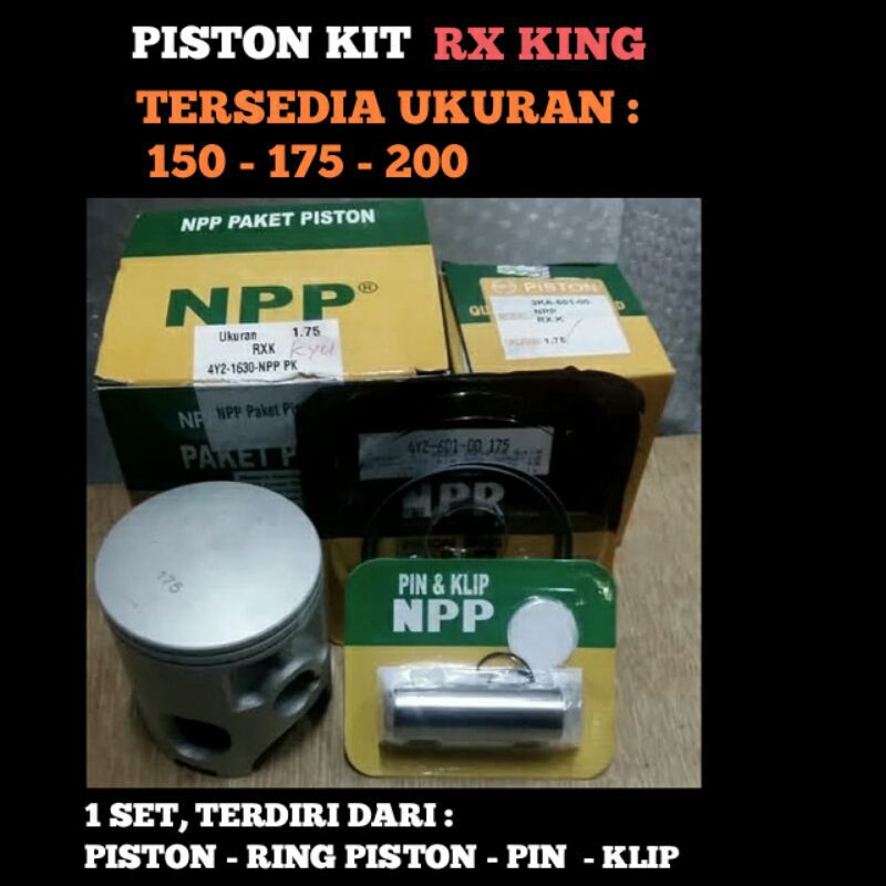 Piston Kit RX King Oversize 150 - 175 - 200 / Rxk RXKing Ukuran os / NPP