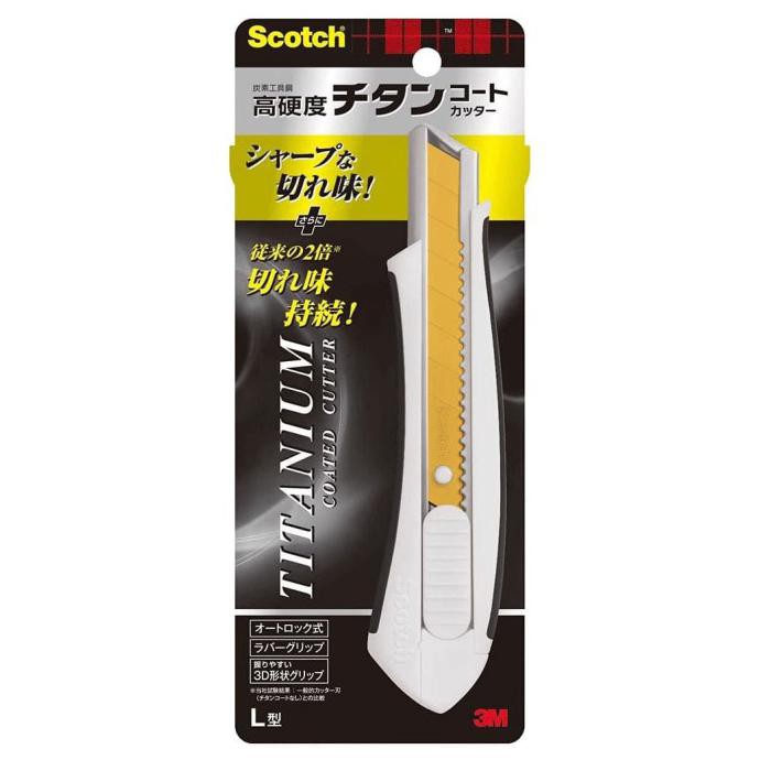 

✨BISA COD✨ Cutter Emas, Scotch 3M 18mm Titanium Blade Besar