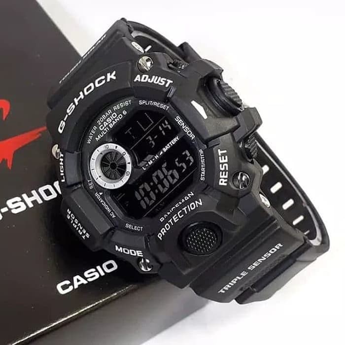 Jam Tangan Digital Gshock GW9400 Rangeman Water Resist Renang - Hitam lis Putih