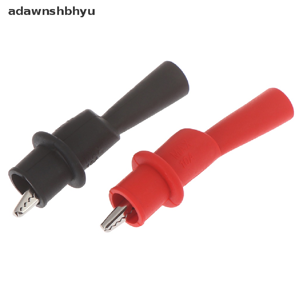 Adawnshbhyu 2pcs Insulated MultiMeter Test Lead Meter Alligator Clip Buaya Penjepit Probe