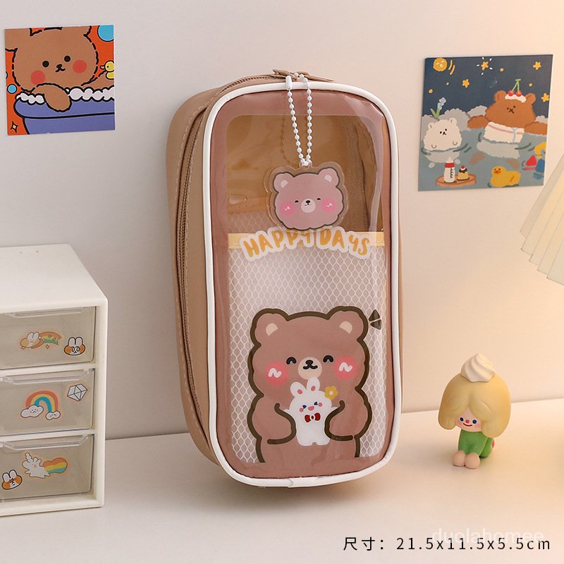 MOMEITU Kawaii Pencil case School Supplies Large Capacity Cute Pencil case  Kawaii(Purple Rabbit)