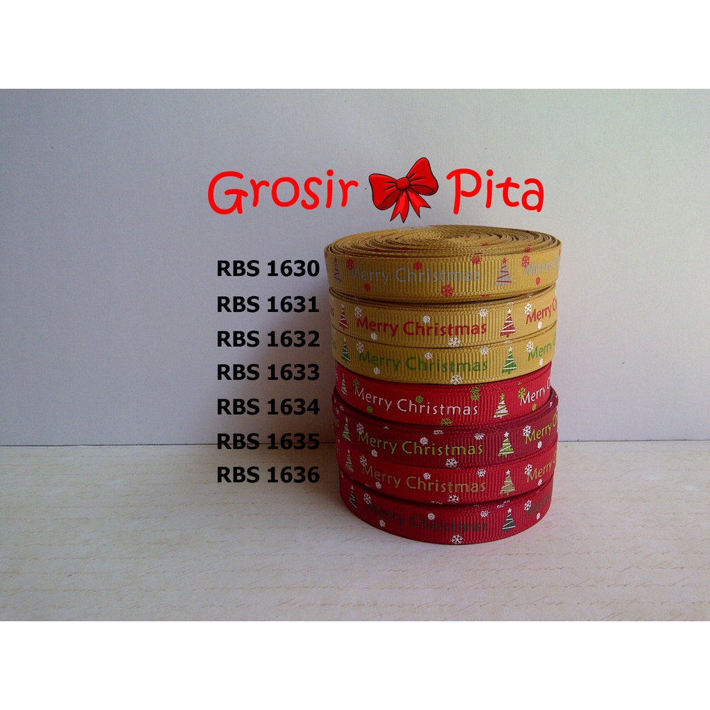 

(25 yard) Pita Grosgrain Motif Natal RBS 1630,1631,1632,1633,1634,1635,1636 | Pita Christmas | Toko Bahan Craft | Grosir Pita