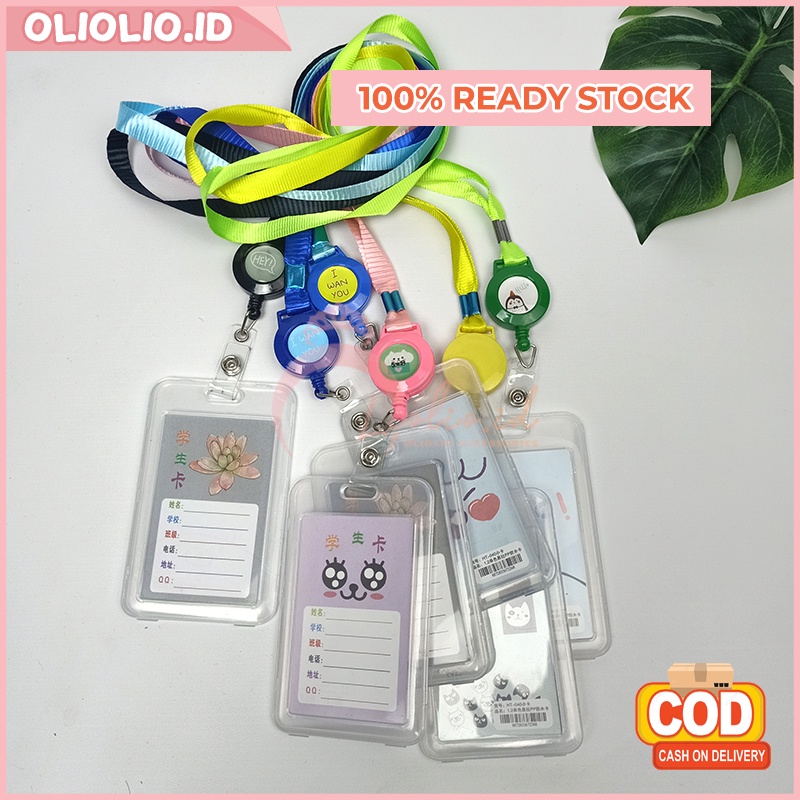 

(COD) Name tag ID CARD HOLDER KOREA dan kalung tempat name tag kartu 2 sisi MX2545