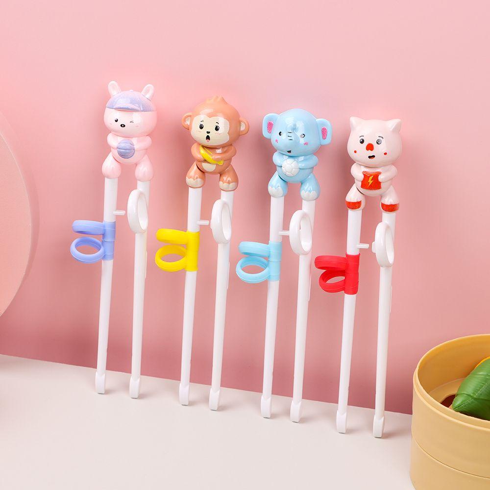 CHOOKYY 1pasang Sumpit Belajar Kartun Bayi Anak Pemula Chopstick