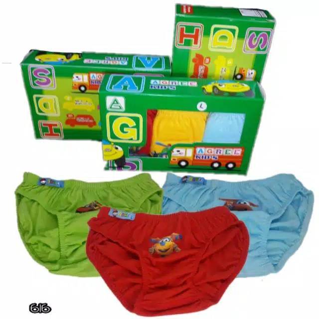 3 pcs Celana Dalam Anak Laki-Laki Merk Agree / CD ANAK COWOK AGREE KIDS / CD BOXER ANAK LAKI LAKI