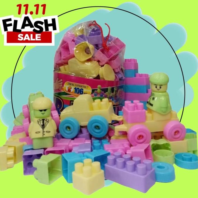 PROMO Mainan Balok Lego Besar Mr. Block Buat Anak Balita Edukasi Isi 106