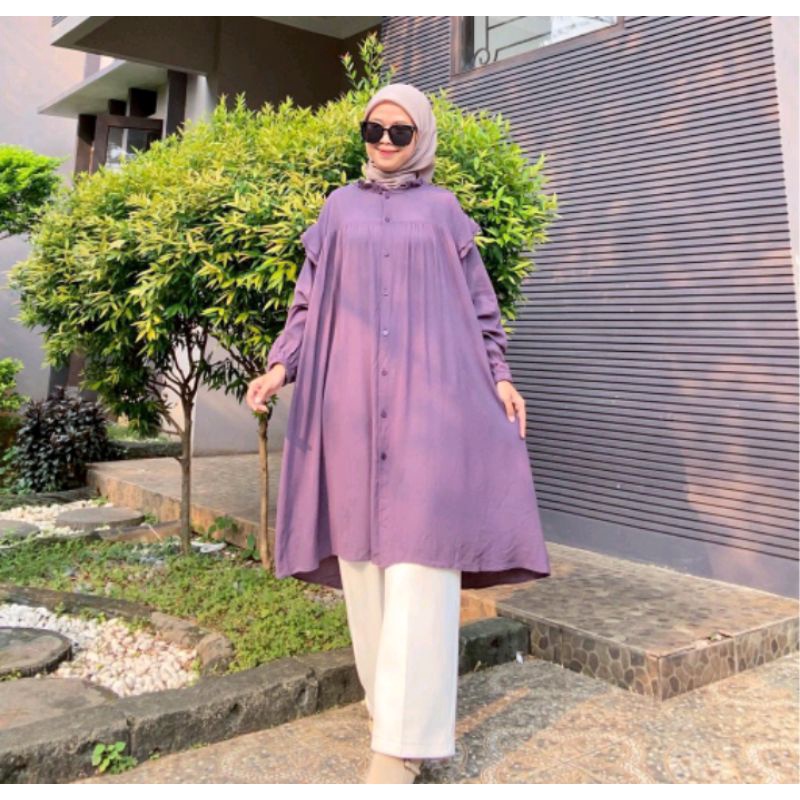 Tunik Kancing Rempel Polos