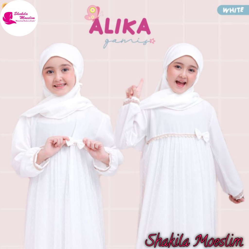 Gamis Putih Anak Tanggung 3-14 Tahun Warna Putih WHITE TILE BY RATTU Baju Gamis Anak Syari Baju gami