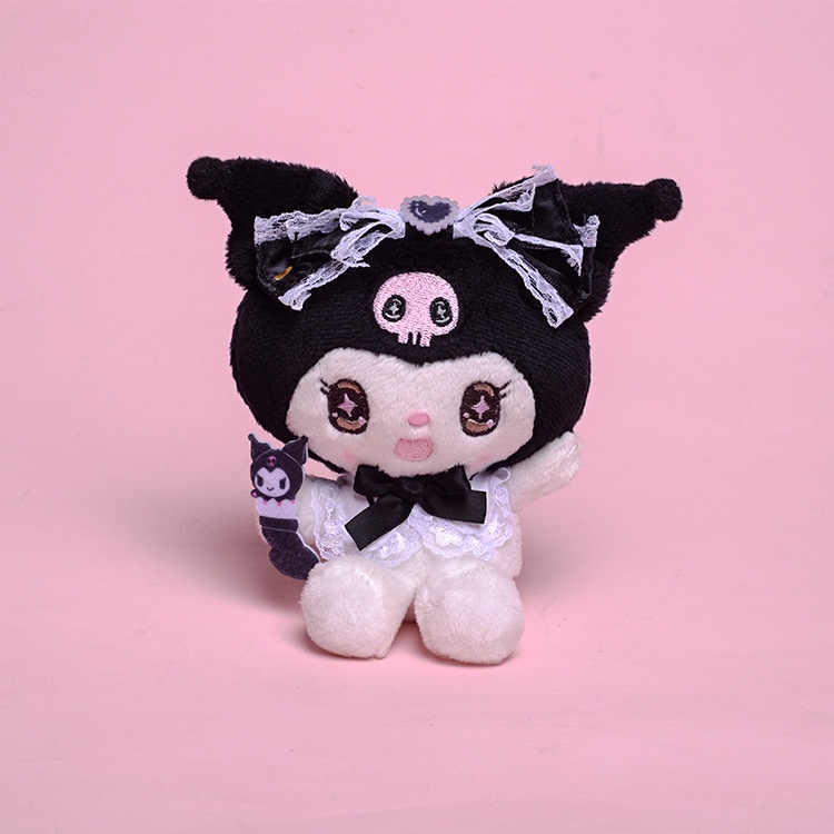 Mainan Boneka Stuffed Plush Kartun Kuromi 12cm Untuk Gantungan Tas / Hadiah