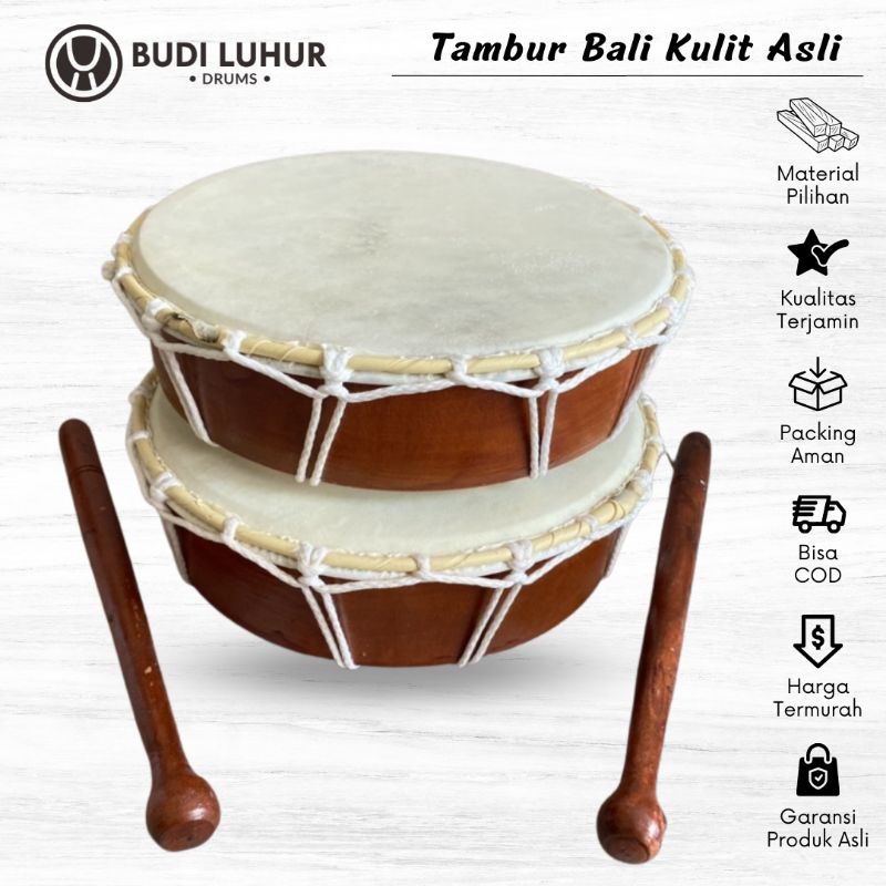 Jual Alat Musik Tradisonal Tambur Bali Kulit Asli Tali Rajut Kecil Jumbo Bonus Stick Shopee 4592