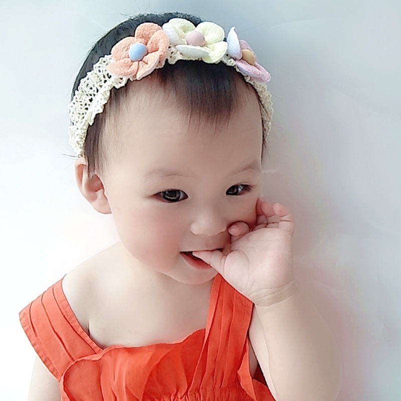 Bandana Bayi Korea Anak Perempuan Motif 3 Bunga Fashion Aksesoris Bando Bayi Imut Kualitas Terbaik AK235