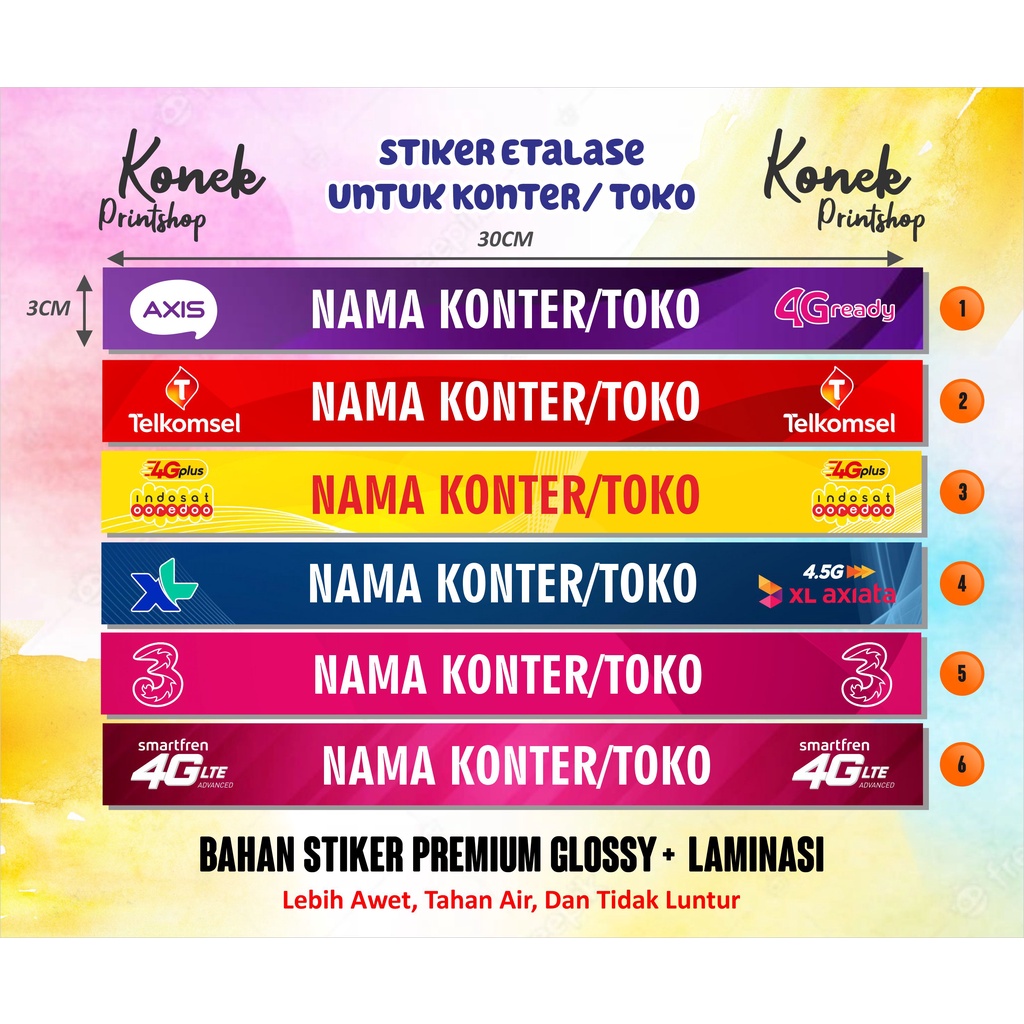 

Sticker Stiker Etalase Konter / Counter / Toko Tanpa Minimal Order + Laminasi