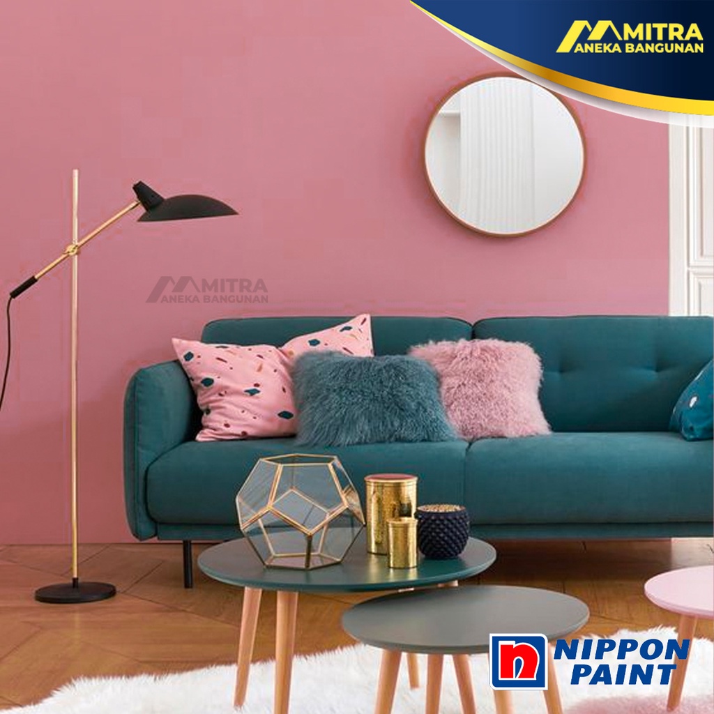 CAT TEMBOK INTERIOR EKSTERIOR NIPPON PAINT MINIATURE ROSE NP R 1343 T / VINILEX ELASTEX SPOTLESS / D