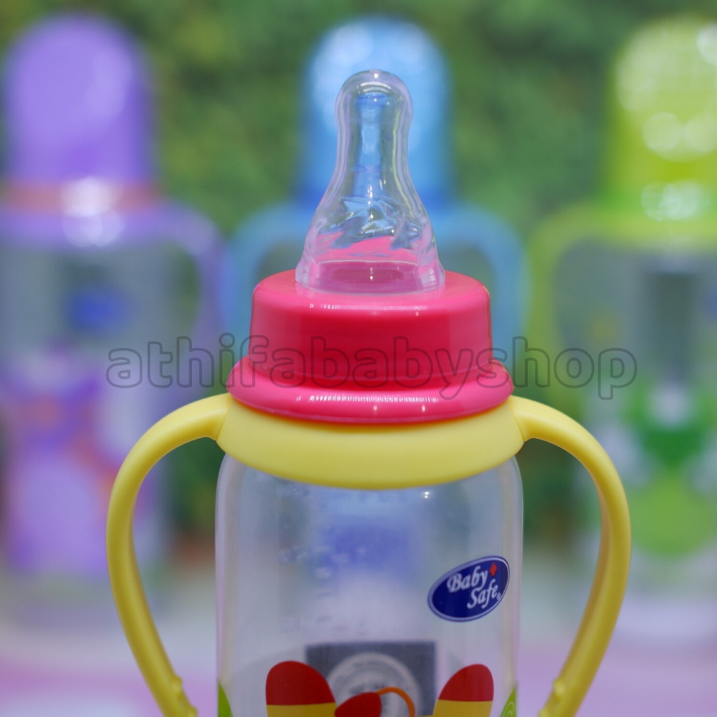 Baby Safe JS005 Feeding Bottle 250ml Botol Susu Bayi Baby Safe Gagang Pegangan Dot Anak Karakter