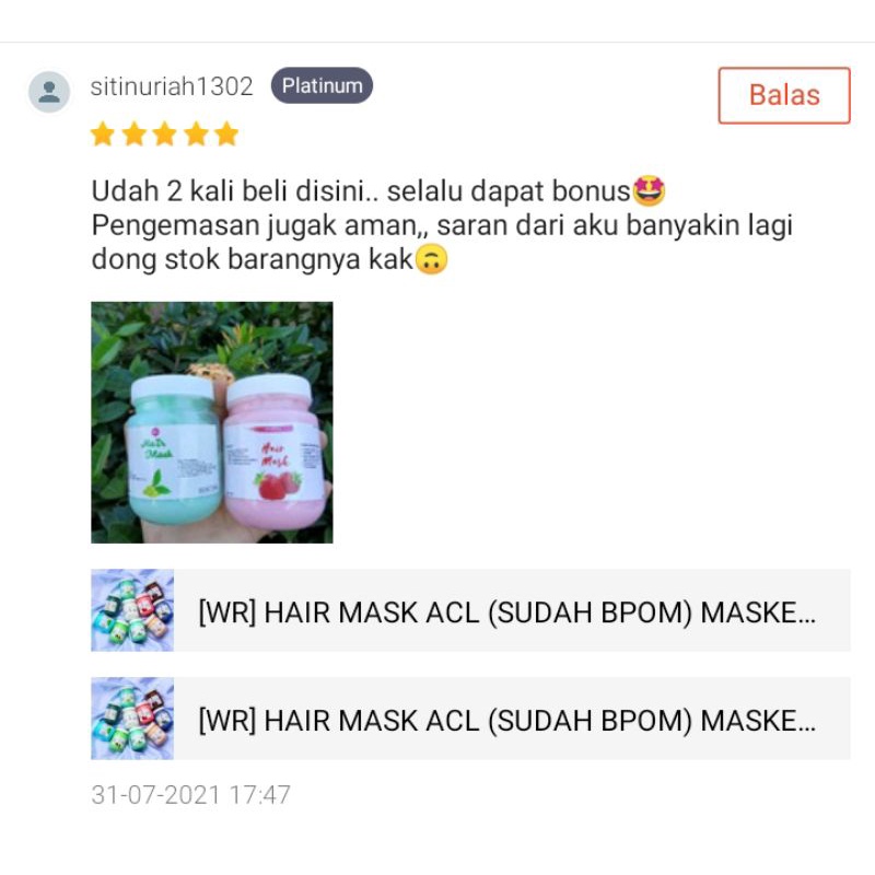 MASKER RAMBUT ACL FLEO HAIRMASK 200GRAM HAIR MASK CREAMBATH