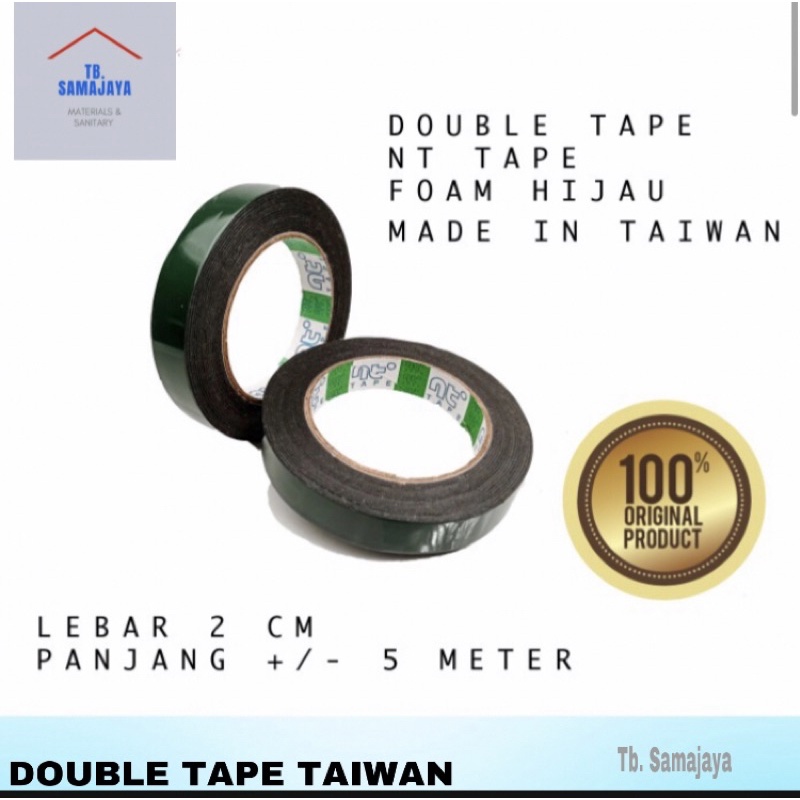 

Double tape hijau made in Taiwan . Double tape busa