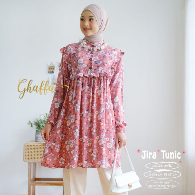 JIRA TUNIC BY GHAFFA THE LABEL (TUNIK MOTIF) Tunik wanita modern rekomended