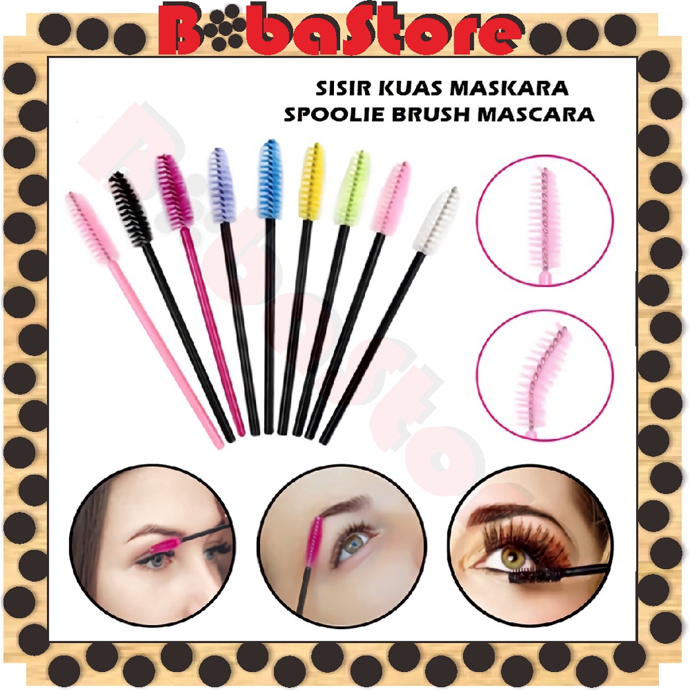 ⭐Bobastore⭐ Disposable Lip Brush/Mascara Wand Applicator / Mascara Wand Brush Sisir Mascara / Eyeliner Brush Mascara Wand Brush/Kuas Bibir/ Spoolie Brush/ Sisir Kuas Maskara Sikat Eyelash Bulu Mata Extention R743