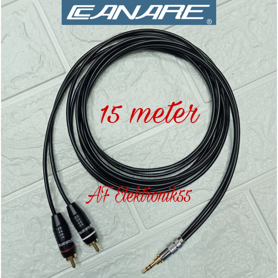 Kabel Canare Kecil Jack Akai Mini 3.5 MM To 2 RCA 15 Meter