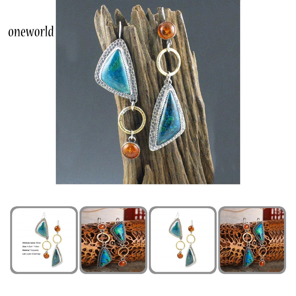 Oneworld Anting Gantung Electroplating Warna Cerah Untuk Wanitapernikahan